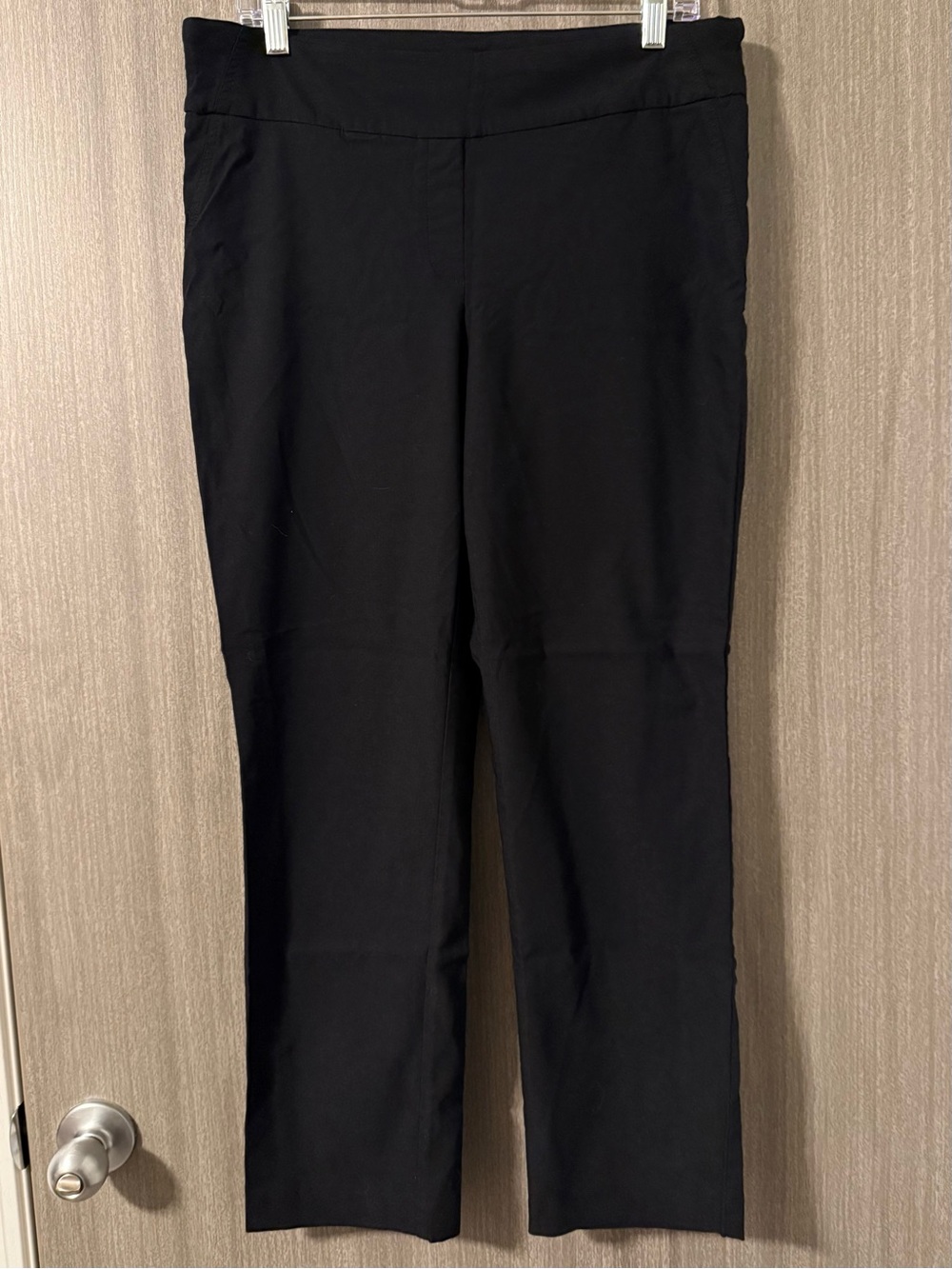 Hilary Radley Black Pull-On Straight Leg Pants